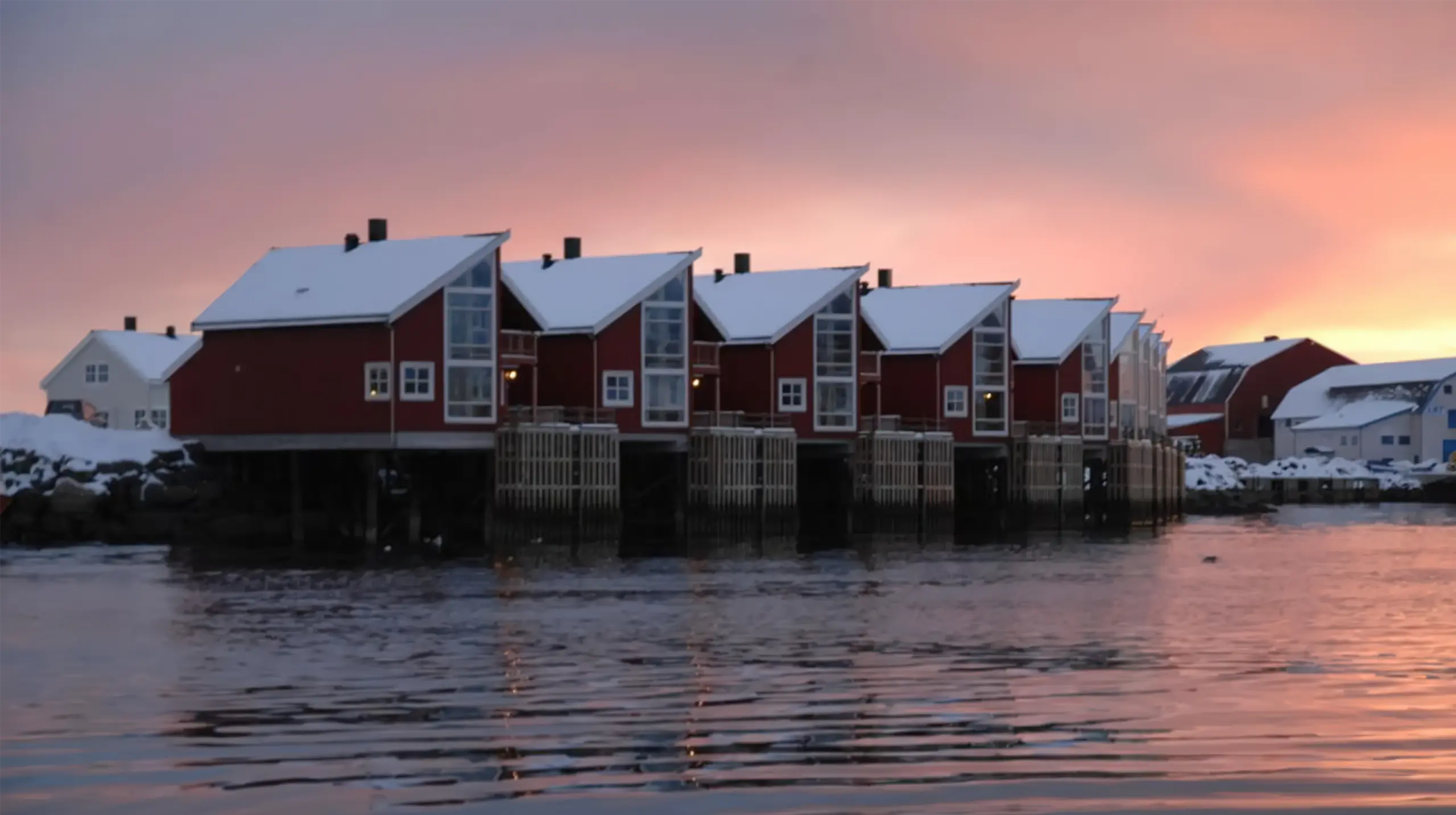 Case tradizionali Rorbur alle Isole Lofoten in inverno, parte del viaggio Norvegia Inverno: luci nordiche speciale Lofoten di Monica Alberghini.